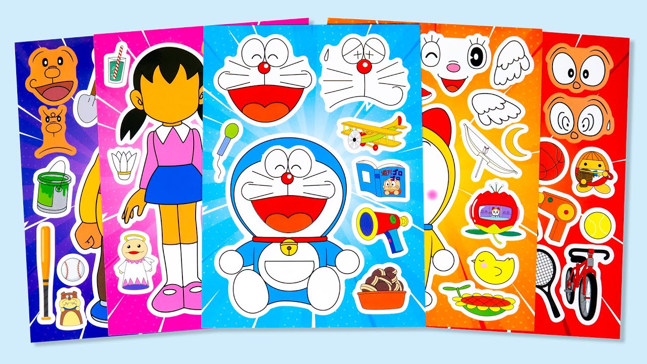 【癒しASMR】ドラえもんのかわいいステッカーを剥がす音 💖 Doraemon Sticker Peeling Relaxation