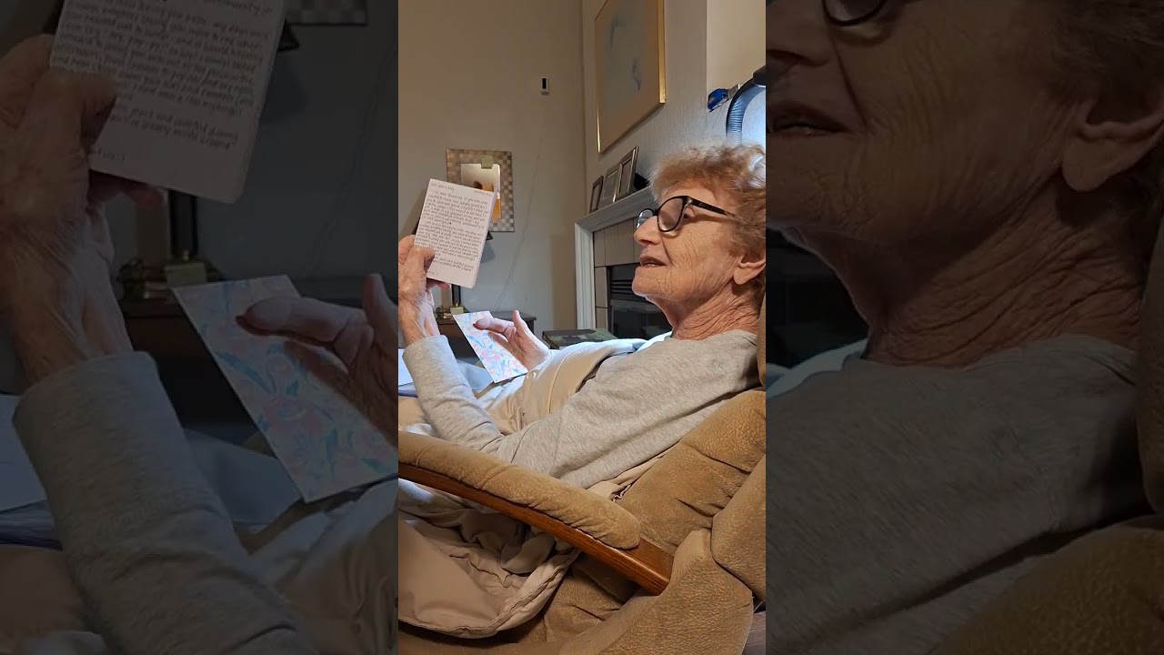 Mom Reading Nice Cards From Neighbors