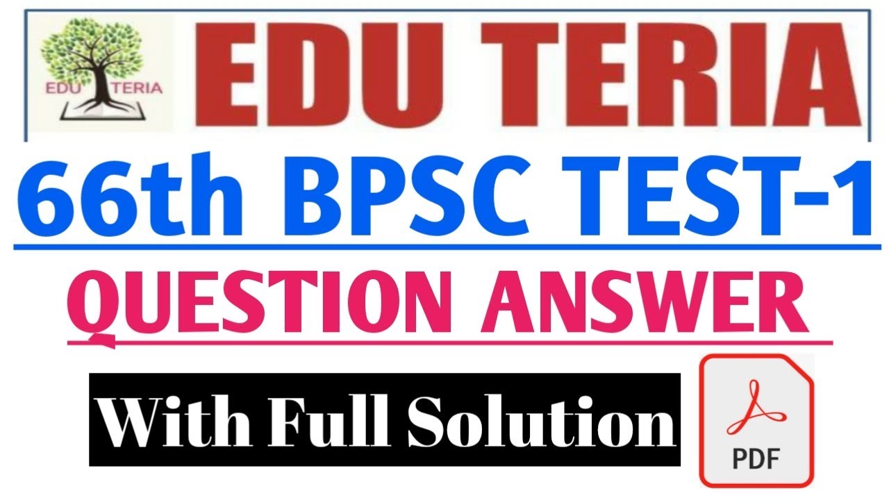 66th BPSC PT #ONLINE TEST- 1 SOLUTION #WITH PDF