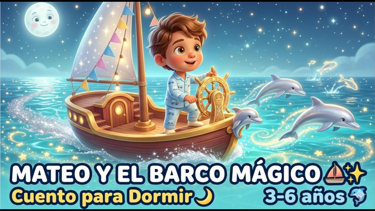 🌊 MATEO Y EL BARCO DE LOS MARES DE ESTRELLAS ⛵✨ Cuento para Dormir Relajante | Historia Infantil 3-6