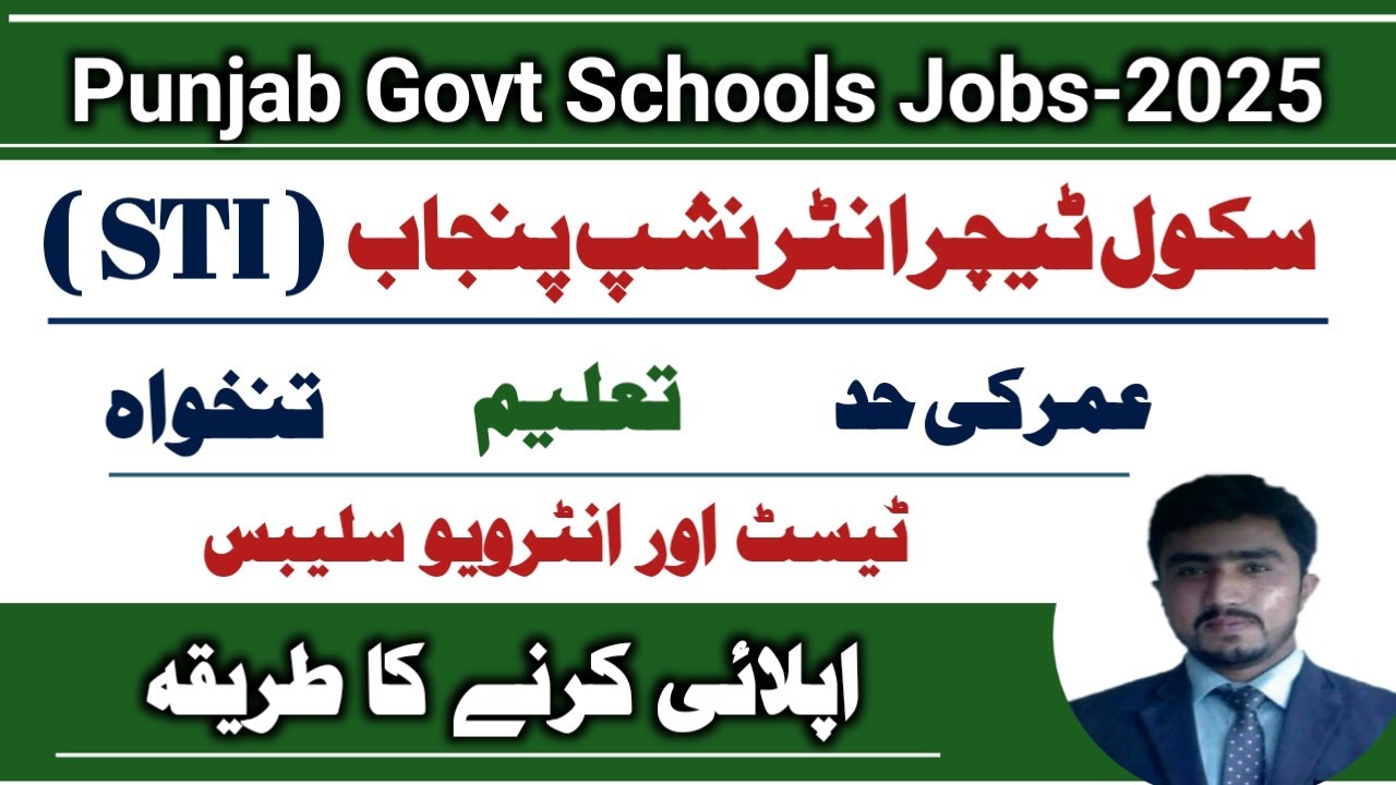 STI jobs in govt schools of punjab | STI jobs 2025 | merit formula | age limit | Qualification