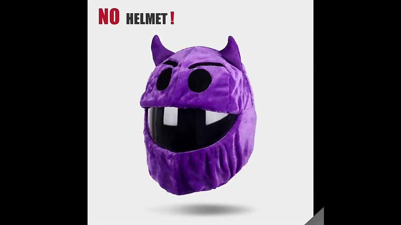 Helmet Protection Headgear Cover Cartoon Fluffy Plush Set For Motorcycle