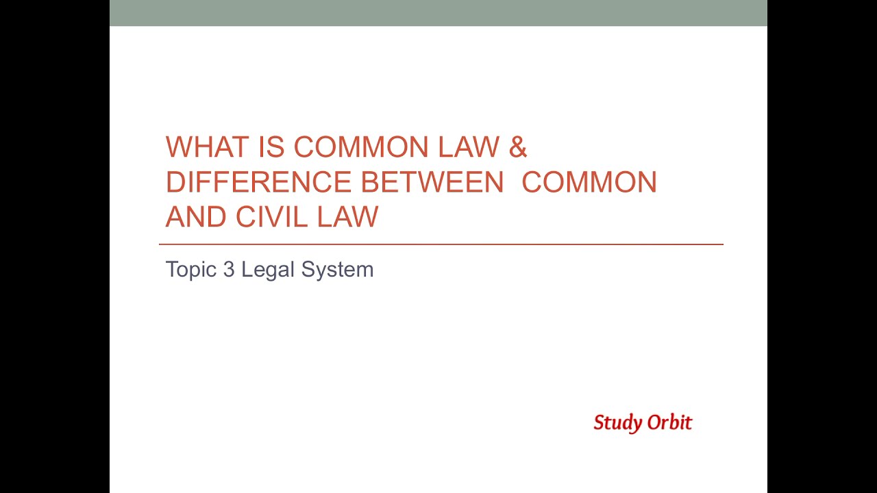 What is common law || Explained in Urdu / Hindi