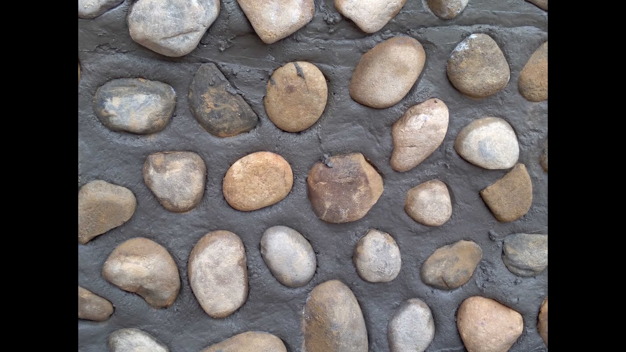 混凝土堆砌红砖,建成鹅卵石桂花花坛--2