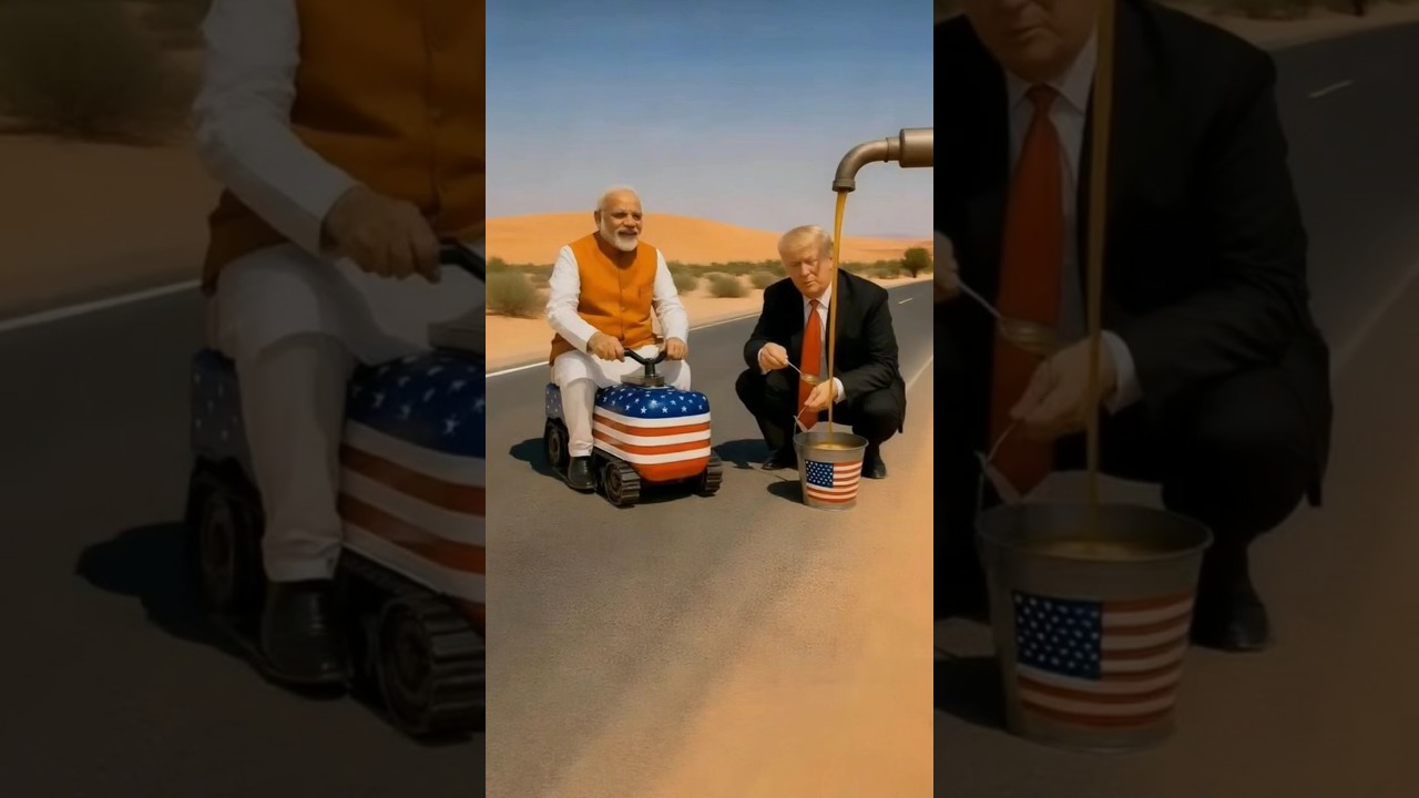 Trump and Modi in Controversial Tariff Gesture | Political SymbolismExplained#politicalhumor#funny