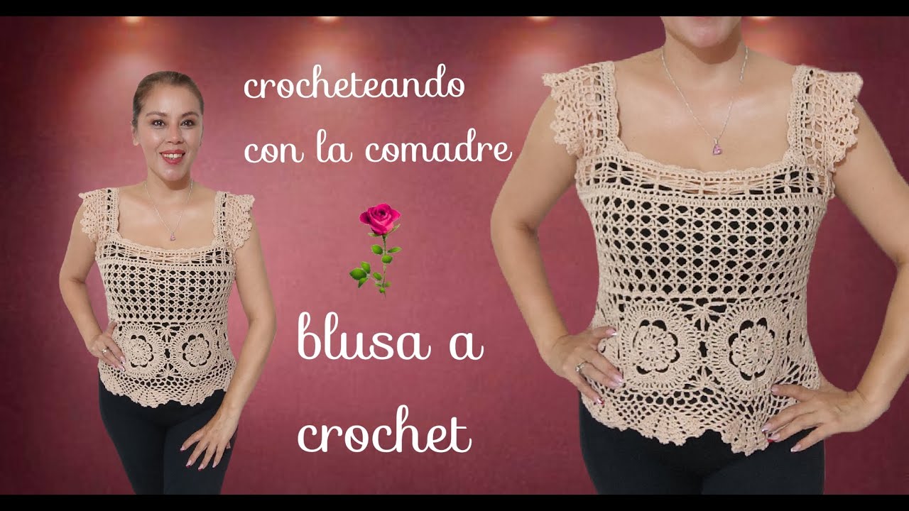 ✨✨✨blusa fácil a crochet con grannys parte#1