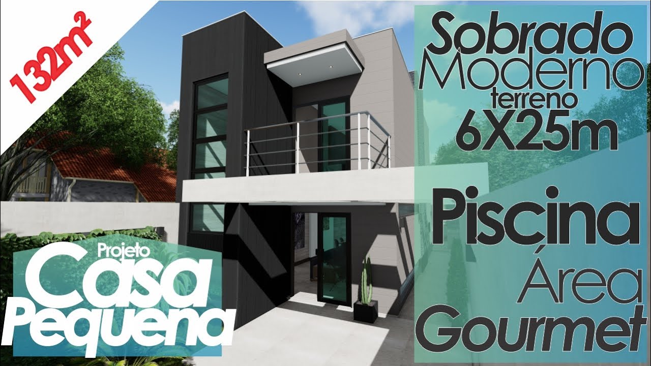 CASA PEQUENA - SOBRADO PEQUENO E MODERNO COM 132M² - LOTE 6 X 25M