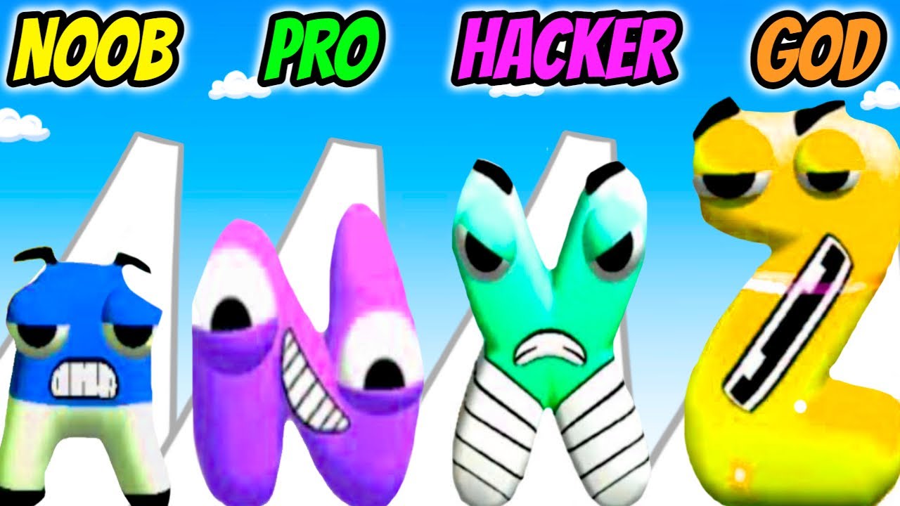 Alphabet Epic Rush - NOOB vs PRO vs HACKER vs GOD