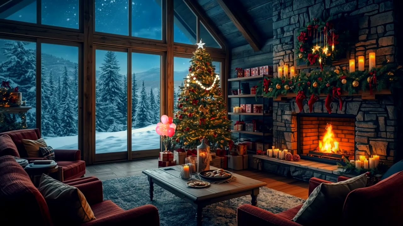 Smooth Jazz Instrumental & Crackling Fireplace Sounds | Cozy Winter Café Ambience 🎷🔥