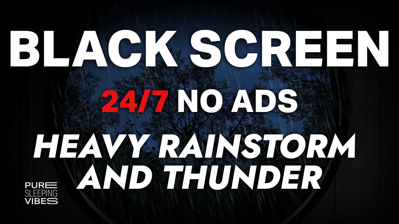 🔴 Powerful Rain and Thunder Sounds for Sleeping | Black Screen Rainstorm - Sleep Sounds