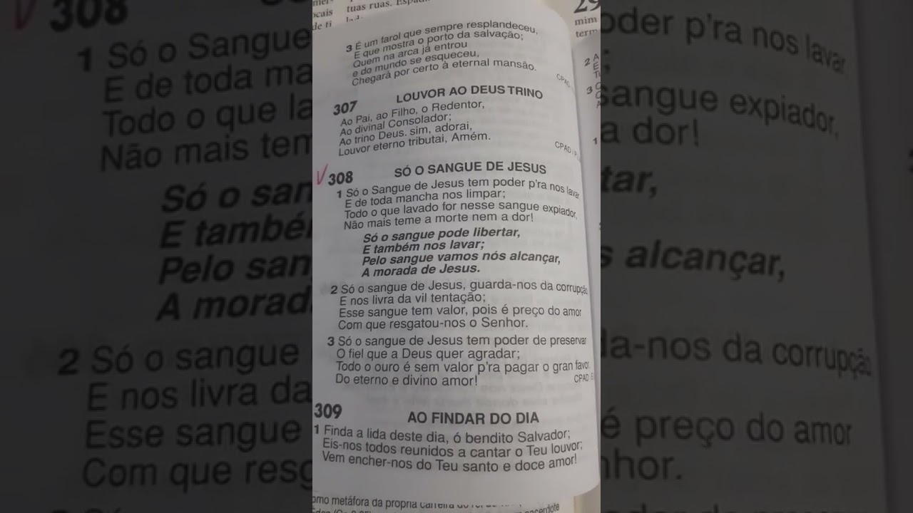 Harpa Crist&atilde;,  Hino 308 - S&Oacute; O SANGUE DE JESUS
