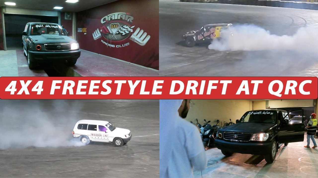 Freestyle drifting of 4X4s at Qatar Racing Club