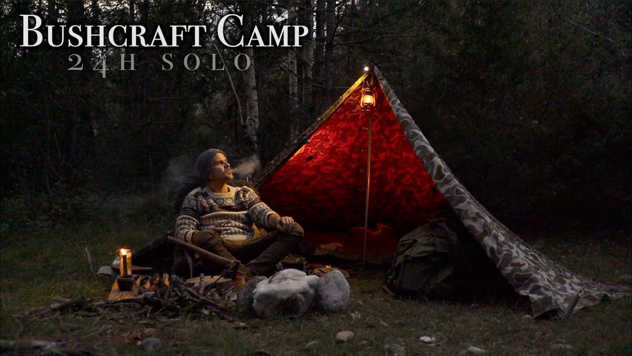 24h Solo Wildcamp / Austrian Zeltbahn, Hobo Steak, Fatwood