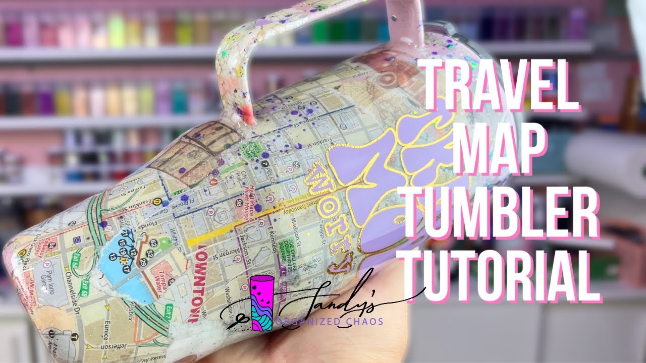 Decoupage Paper Map Travel Tumbler Tutorial | Super Easy
