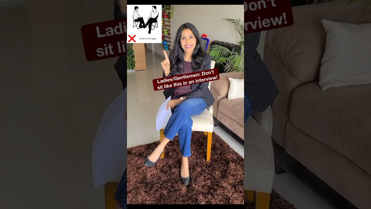 How to sit in an Interview - 1? #youtuber #shorts #interviewtips  #bodylanguage #posture #interview