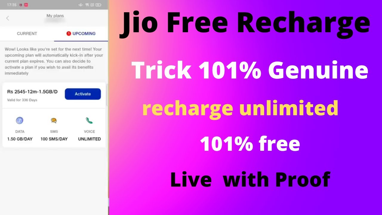 Jio free recharge trick 101% genuine || recharge unlimited 101% free