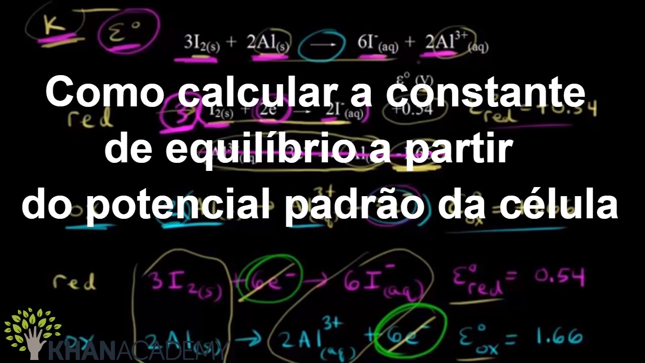 Como calcular a constante de equilíbrio a partir do potencial padrão da célula | khan academy