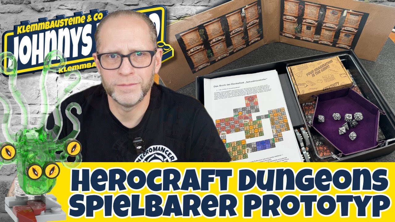 Herocraft Dungeons - Erster spielbarer Prototyp des Klemmbaustein Dungeon Crawlers