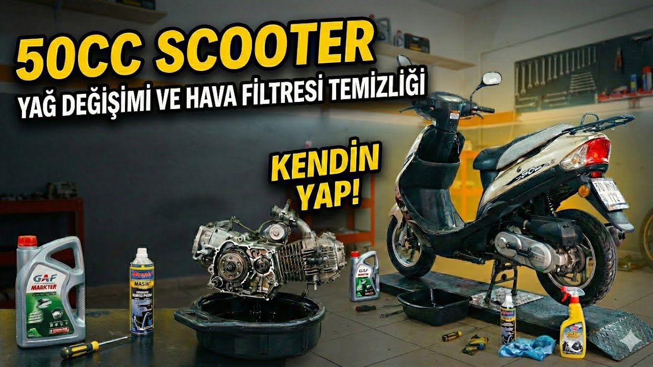 50 cc SCOOTER YAĞ DEĞİŞİMİ VE HAVA FİLTRESİ TEMİZLEME