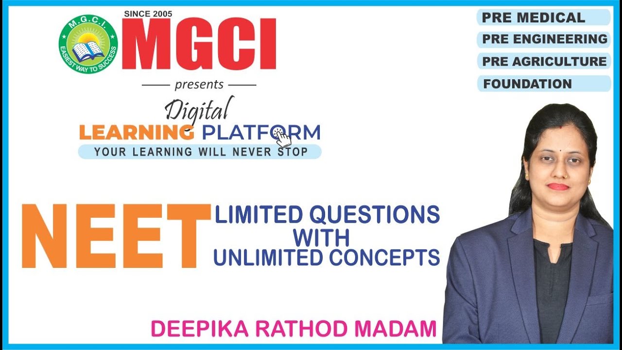LIMITED QUESTIONS WITH UNLIMITED CONCEPTS | NEET/JEE/CPAT/BHU/PAT/JET | MGCI INDORE | DEEPIKA MADAM