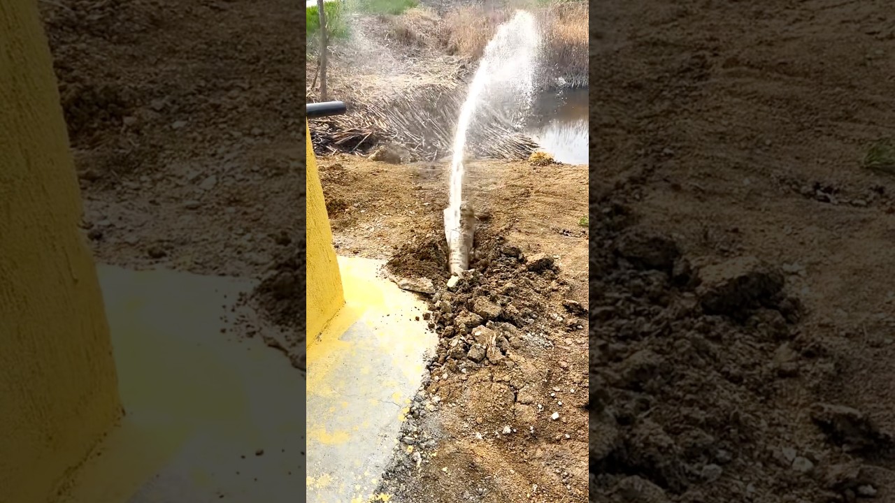 Incredible Water Pressure! Deep Tubewell Boring #shorts
