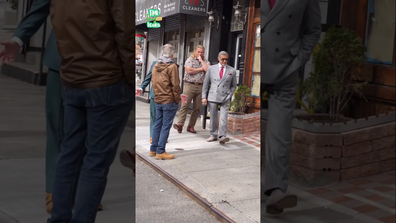 Sylvester Stallone's gangster walk during Tulsa King filming 