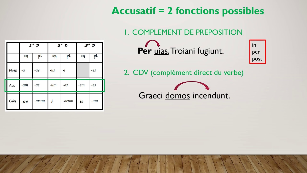 CAS et FONCTIONS en latin