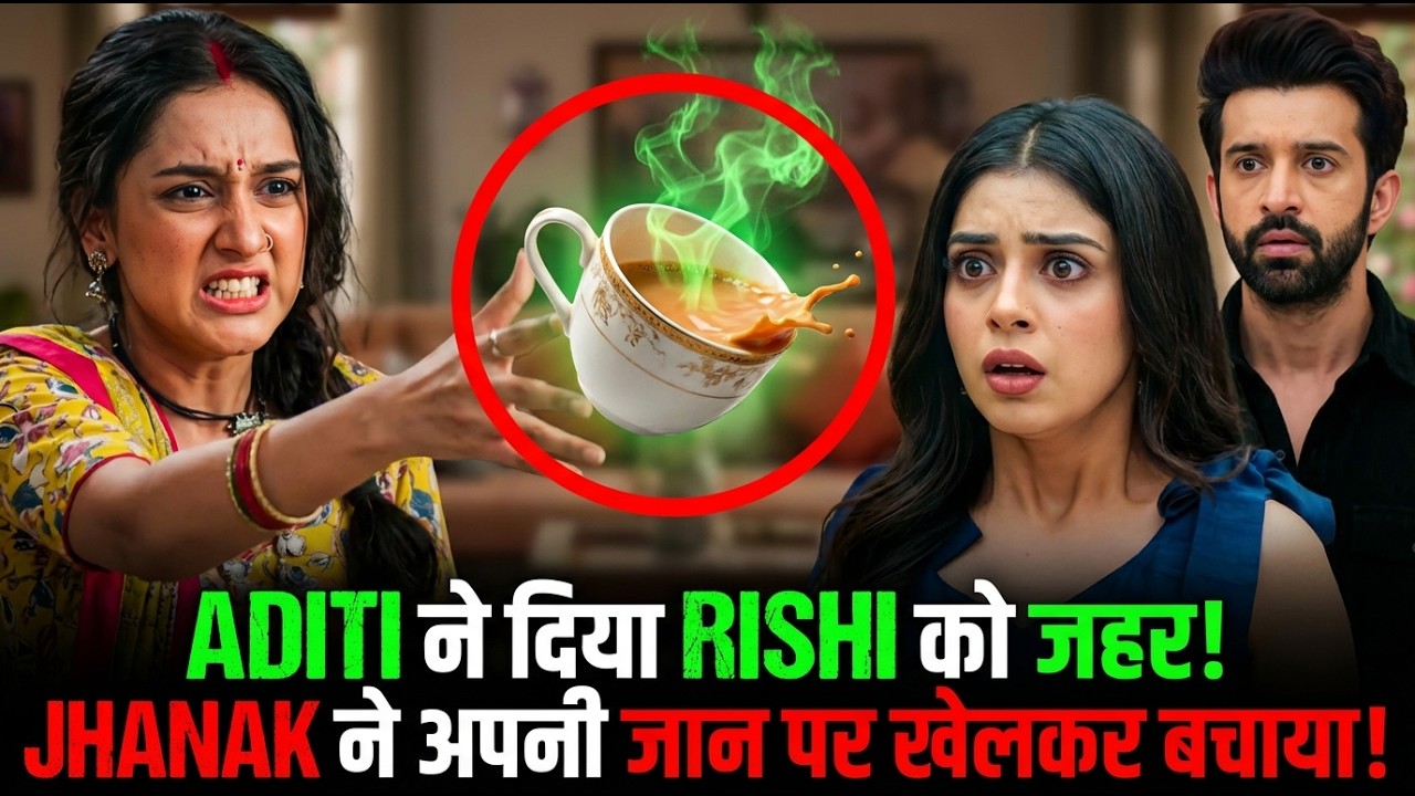 ADITI ने दिया RISHI को जहर! JHANAK ने अपनी जान पर खेलकर बचाया! #jhanakserialupdate #starplus #drama