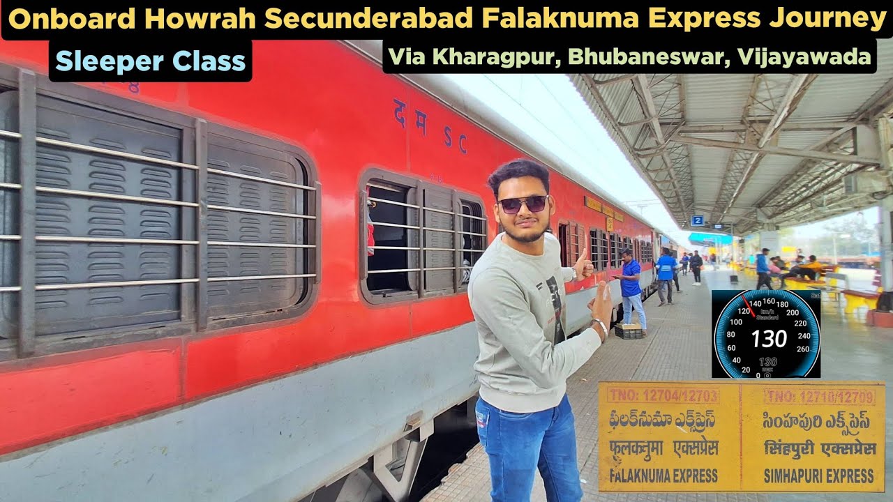 Onboard Howrah Secunderabad Falaknuma Express Journey in Sleeper Class *Train me security level 0 *