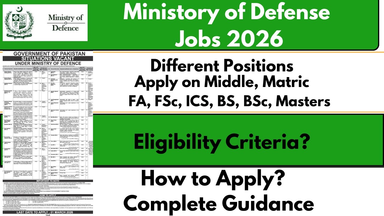 Ministry of Defense Jobs 2026 | MOD Jobs 2026 | MOD Jobs Syllabus & Preparation | Apply method