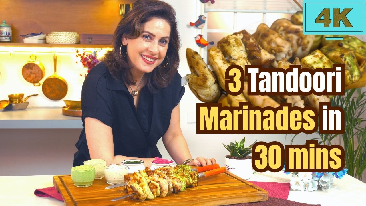 3 YUMMY TIKKAS: Malai, Hariyali & Kasundi| Marinate ANYTHING!Barbeque Grill Party #amritaraichand