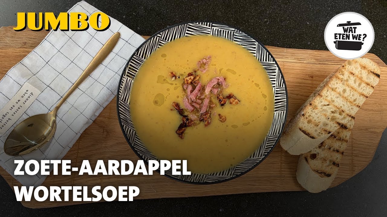 Wat eten we? Zoeteaardappel-wortelsoep