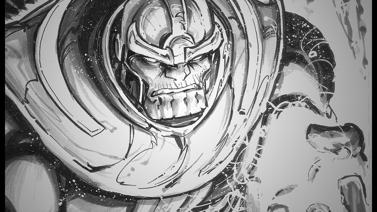 Freddie Williams II Inking Thanos at SDCC 2014