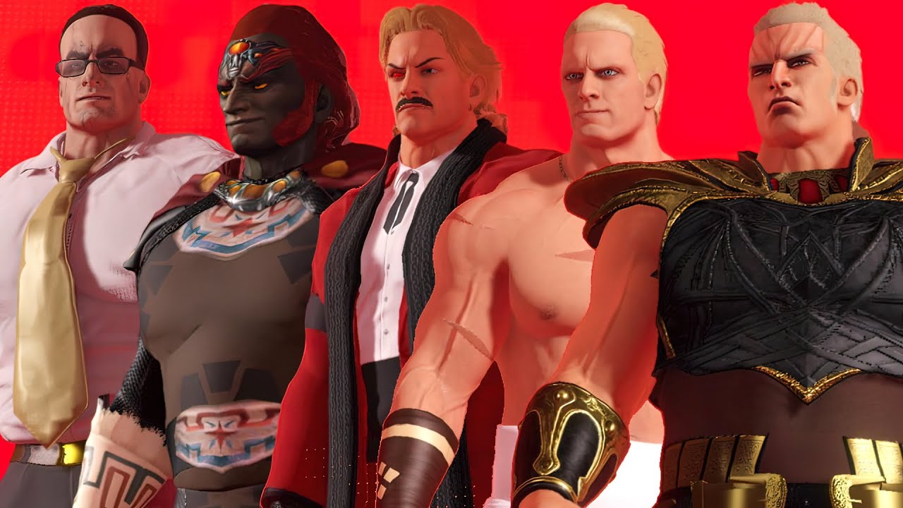 Senator Armstrong, Ganondorf, Geese, Rugal, Raoh CAWS with custom entrances in WWE2K22.