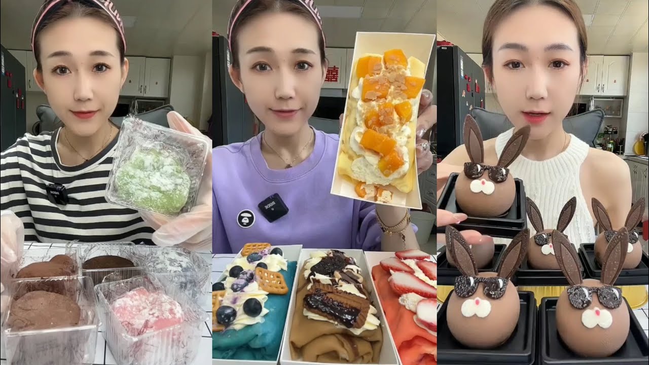 ASMR 🫐 Berry Cake,Strawberry Roll,Mousse Cake,Mochi | Soft & Satisfying Eating Sounds #asmr