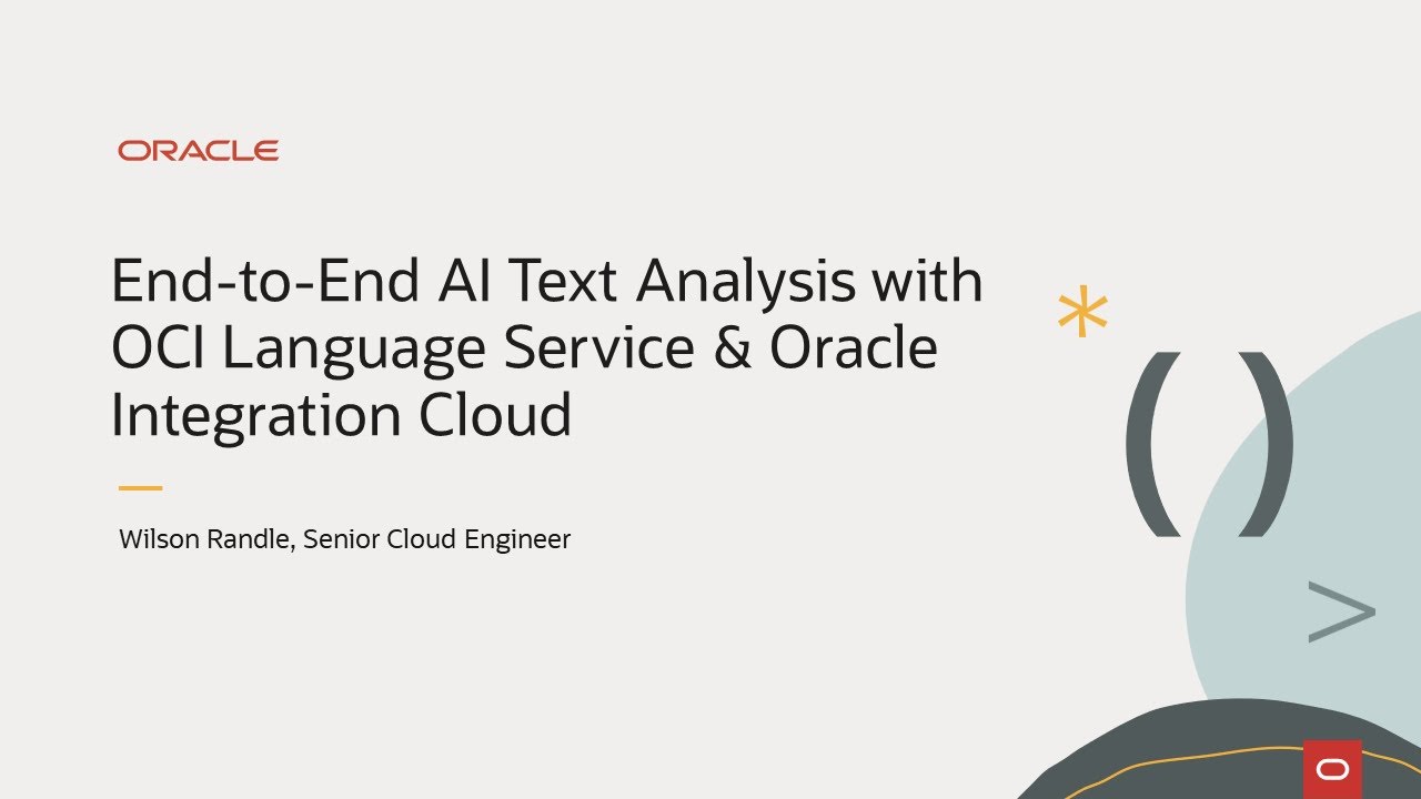 End-to-End AI Text Analysis with OCI Language Service & Oracle Integration Cloud