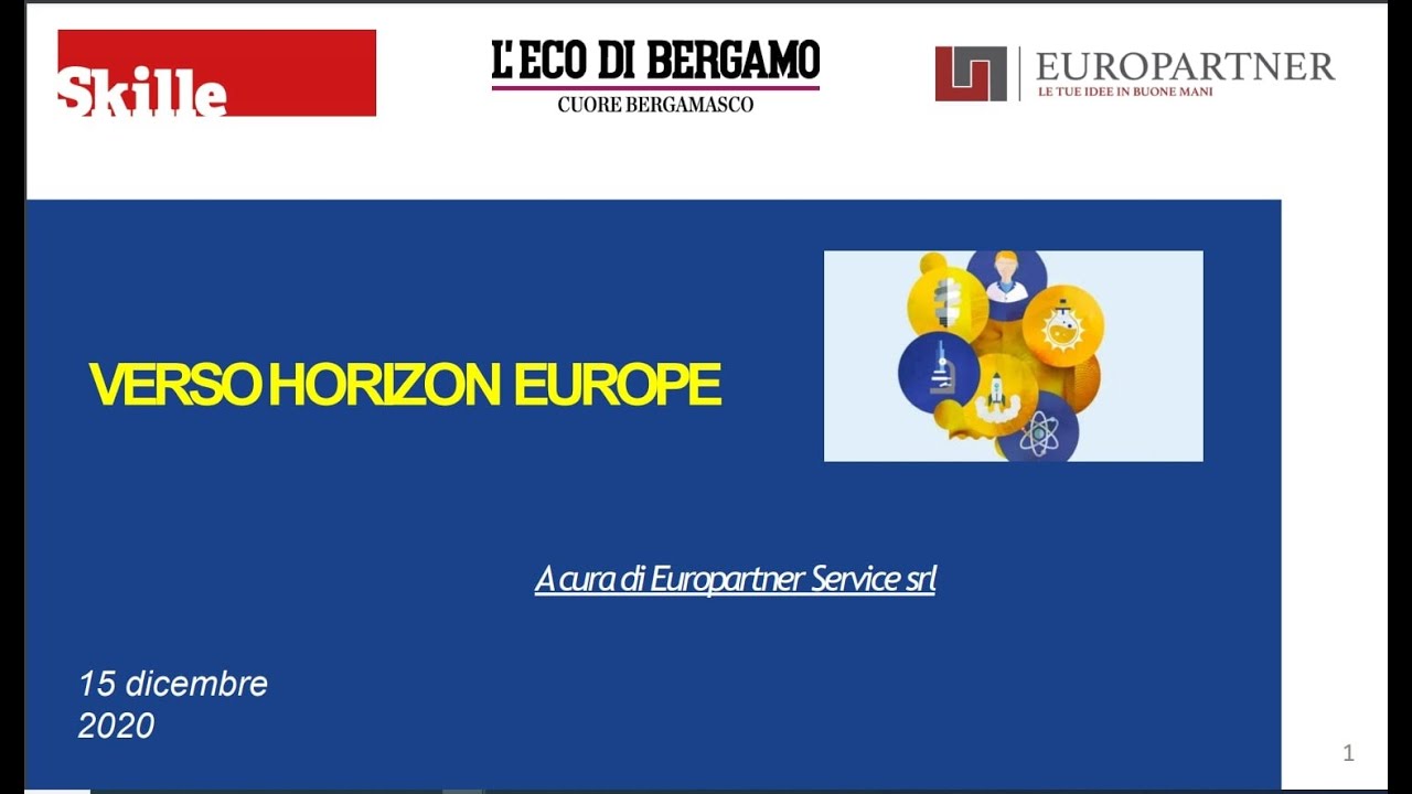 Horizon Europe: per le imprese 94 miliardi dalla Ue (webinar del 15 dicembre 2020)