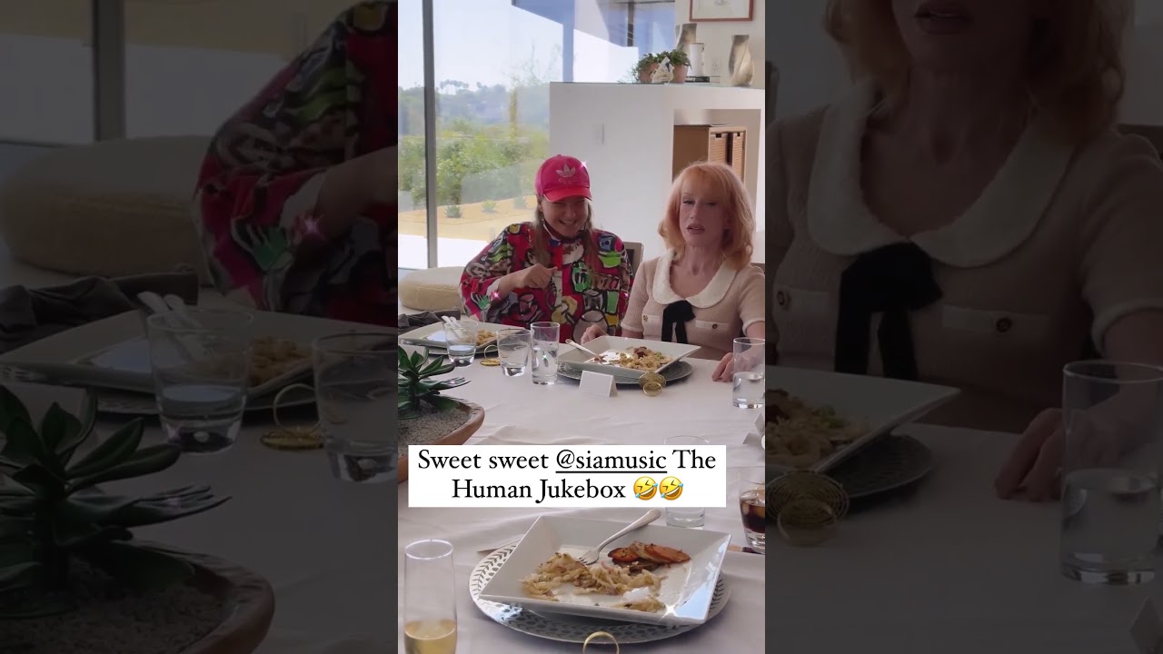 Sia singing a few of her songs while having lunch at Kathy Griffin's house