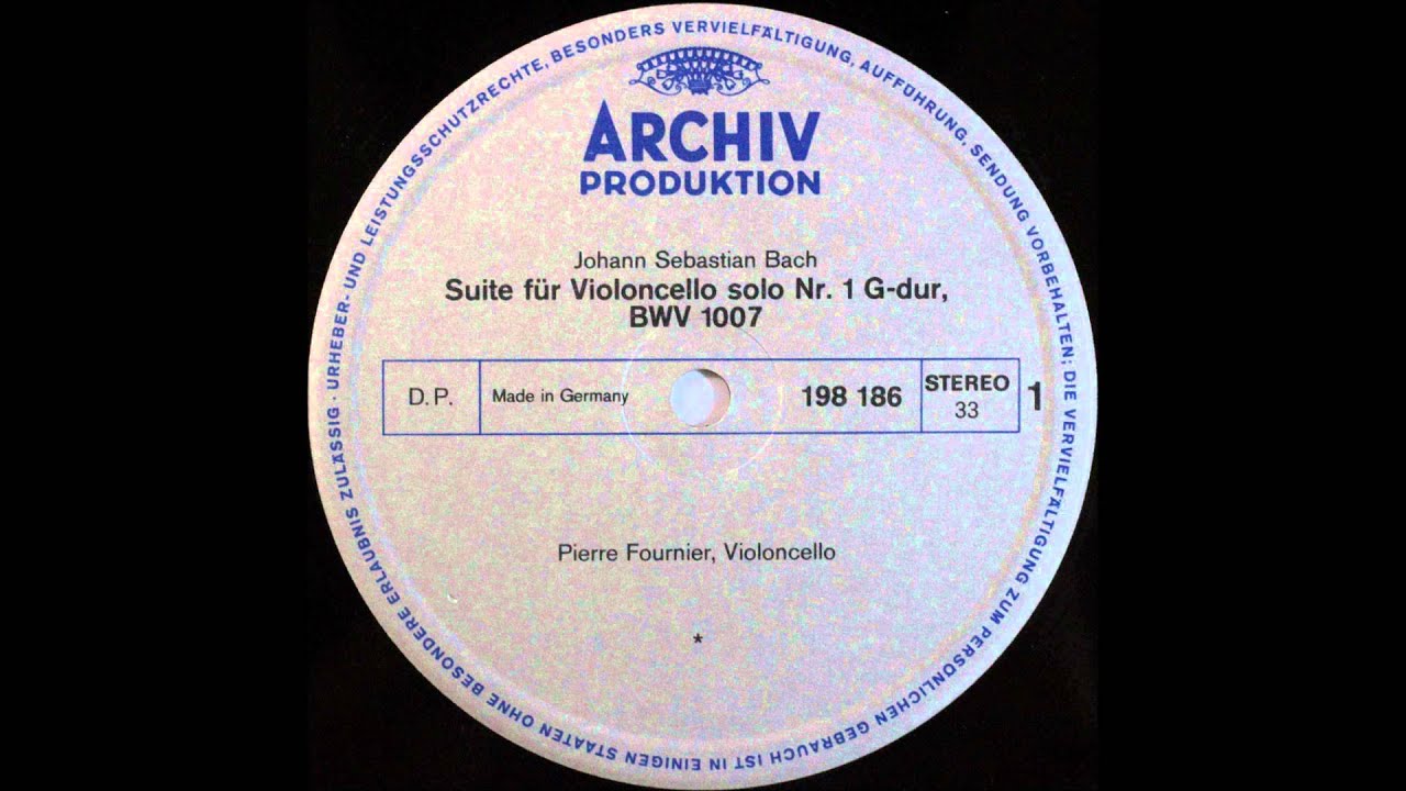 Bach, Cello Suite No 1, Pierre Fournier, Cello