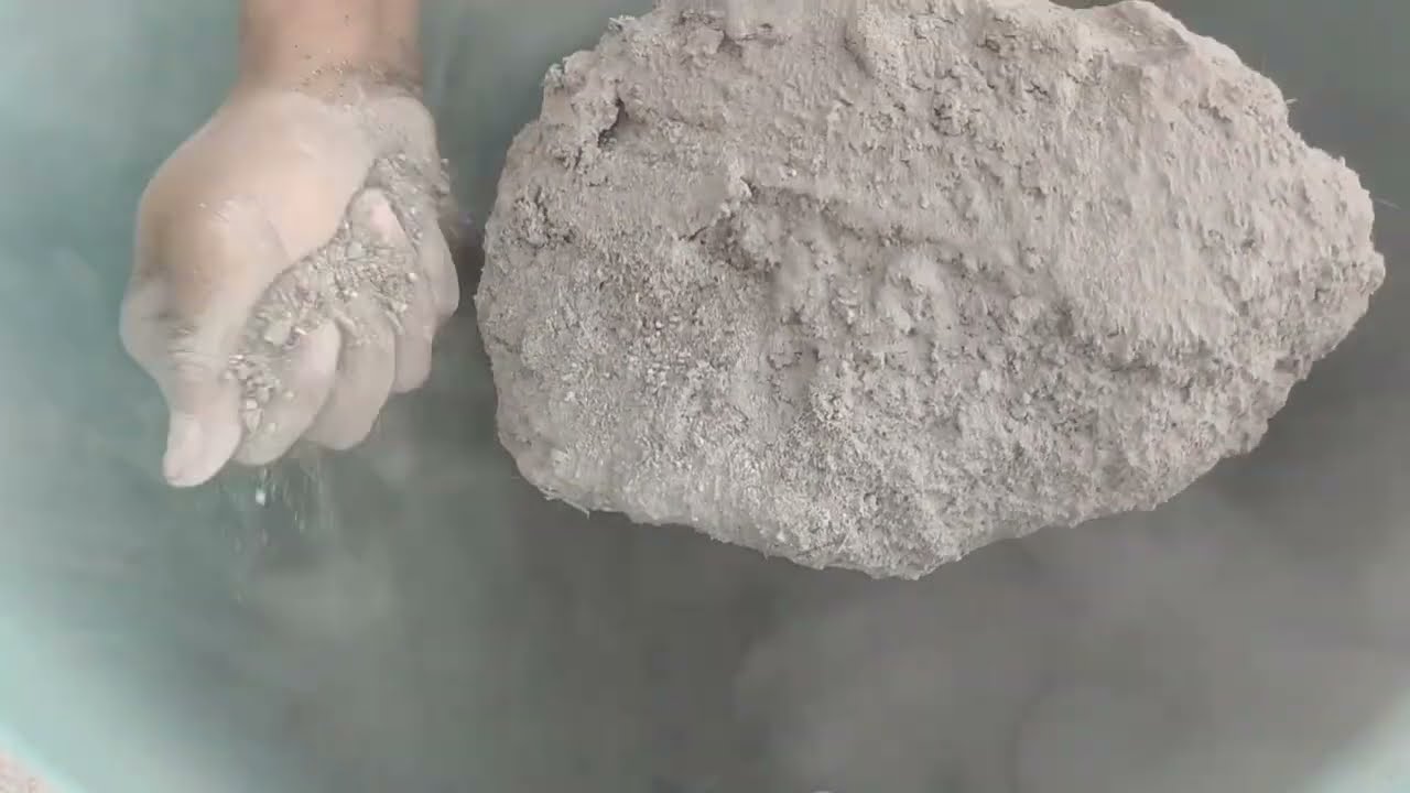 |Asmr| sand cement chunks crumbling dry and water 💦