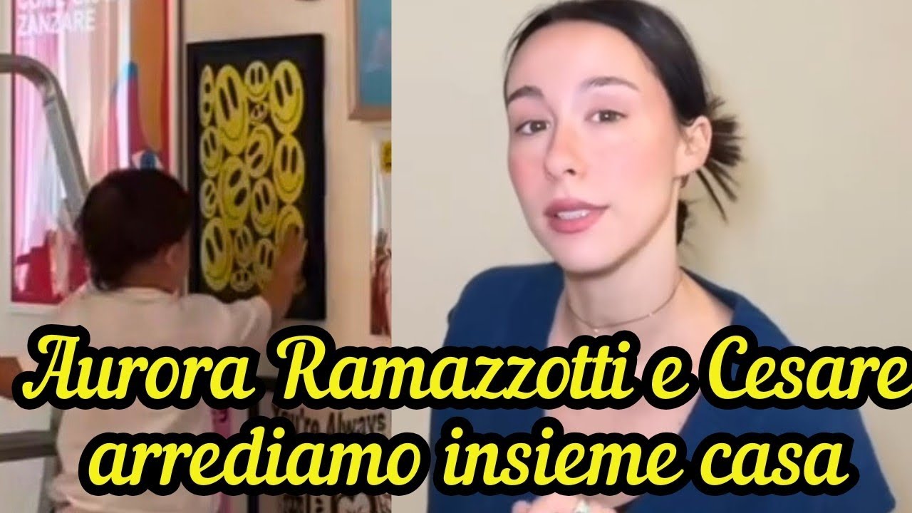 AURORA RAMAZZOTTI E IL PICCOLO CESARE si divertono a riempire le pareti di casa 🏡