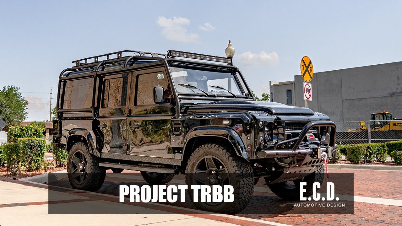 Custom Defender D110 with Personalized Skid Plate & Pink Shifter Insert | E.C.D. Automotive Design