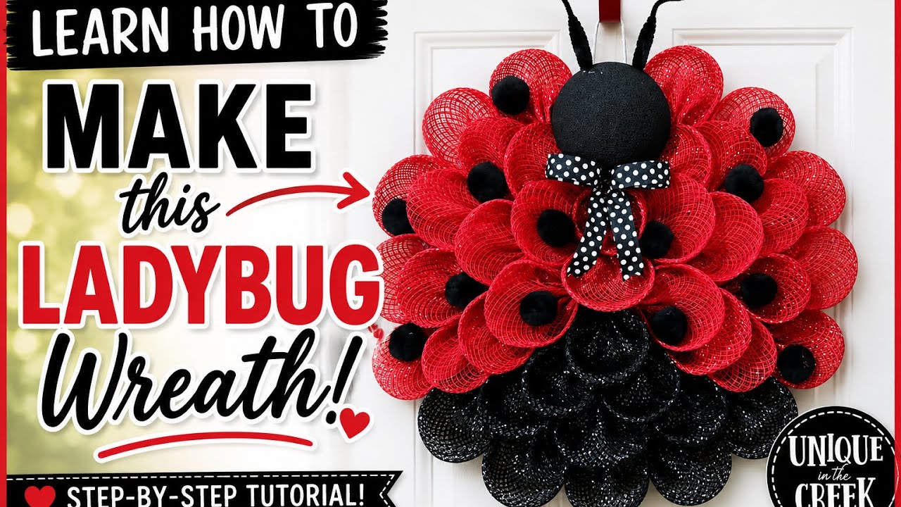 Learn How to Make this Adorable LADYBUG/LOVE BUG Wreath | Unique in the Creek Large Board