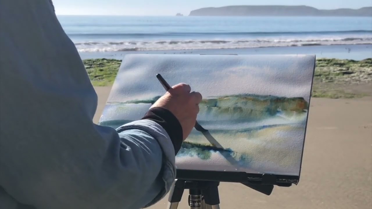 Plein air painting in watercolor