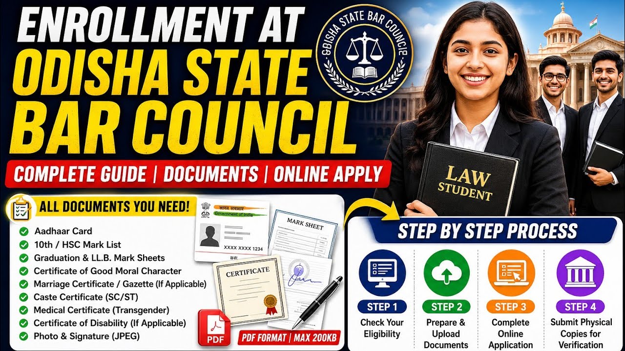 Odisha State Bar Council Enrollment 2026 🔥 | All Documents Required