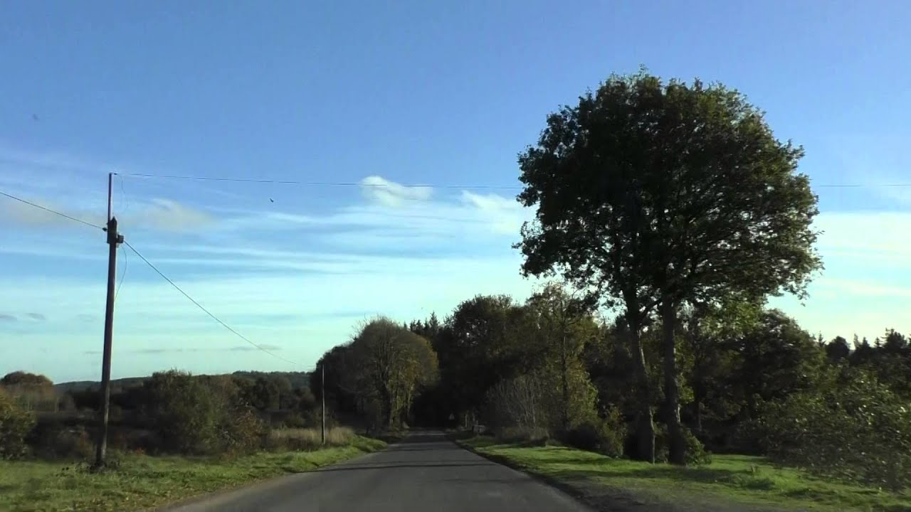 Driving On The D2164 & D111 From Caurel To Beau Rivage, Brittany, France