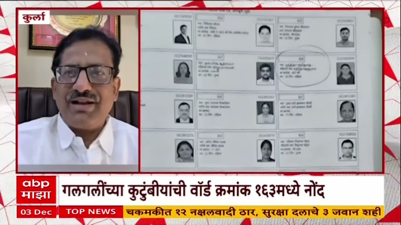 Kurla L Ward Voter List Scam : कुर्ल्यातल्या एल वॉर्डाअंतर्गत प्रारूप मतदार यादीत गंभीर अनियमितता