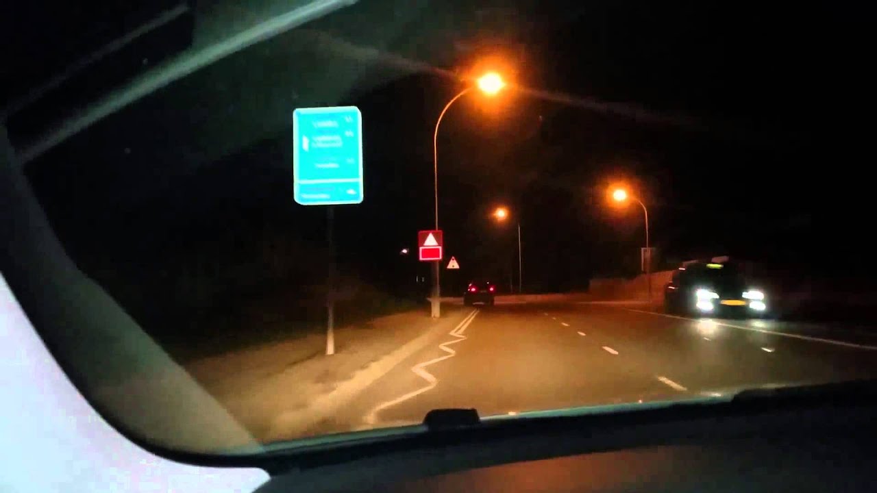 driving in nicosia at night time, cyprus (feb 2016)