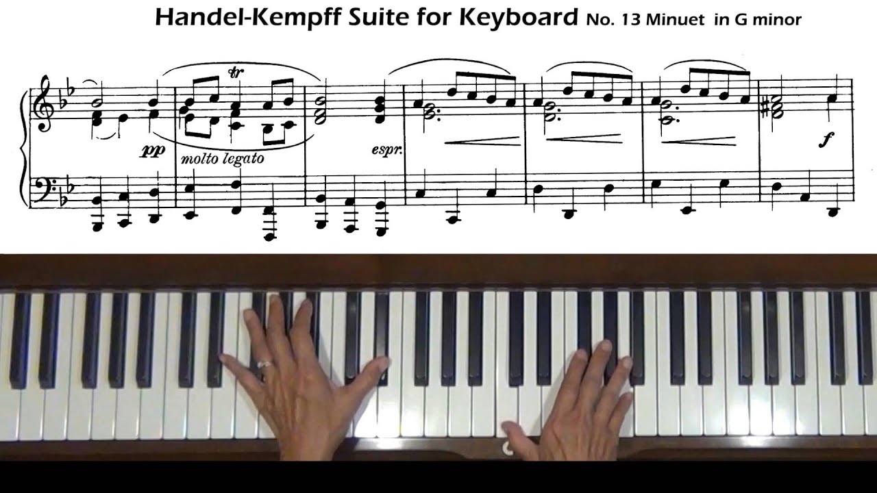 Handel Kempff Minuet in G Minor HWV 439 Piano Tutorial