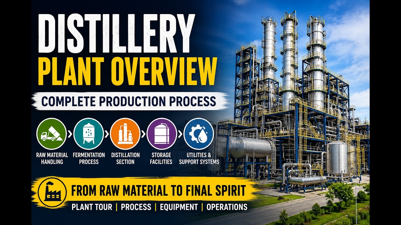 Distillery Plant Overview: Fermentation, Distillation & Storage